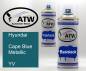 Preview: Hyundai, Cape Blue Metallic, YV: 400ml Sprühdose + 400ml Klarlack - Set, von ATW Autoteile West.